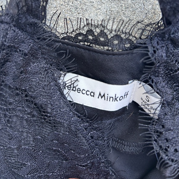 90s Style Black Satin Slip Dress w/Lace trim - Picture 2 of 2